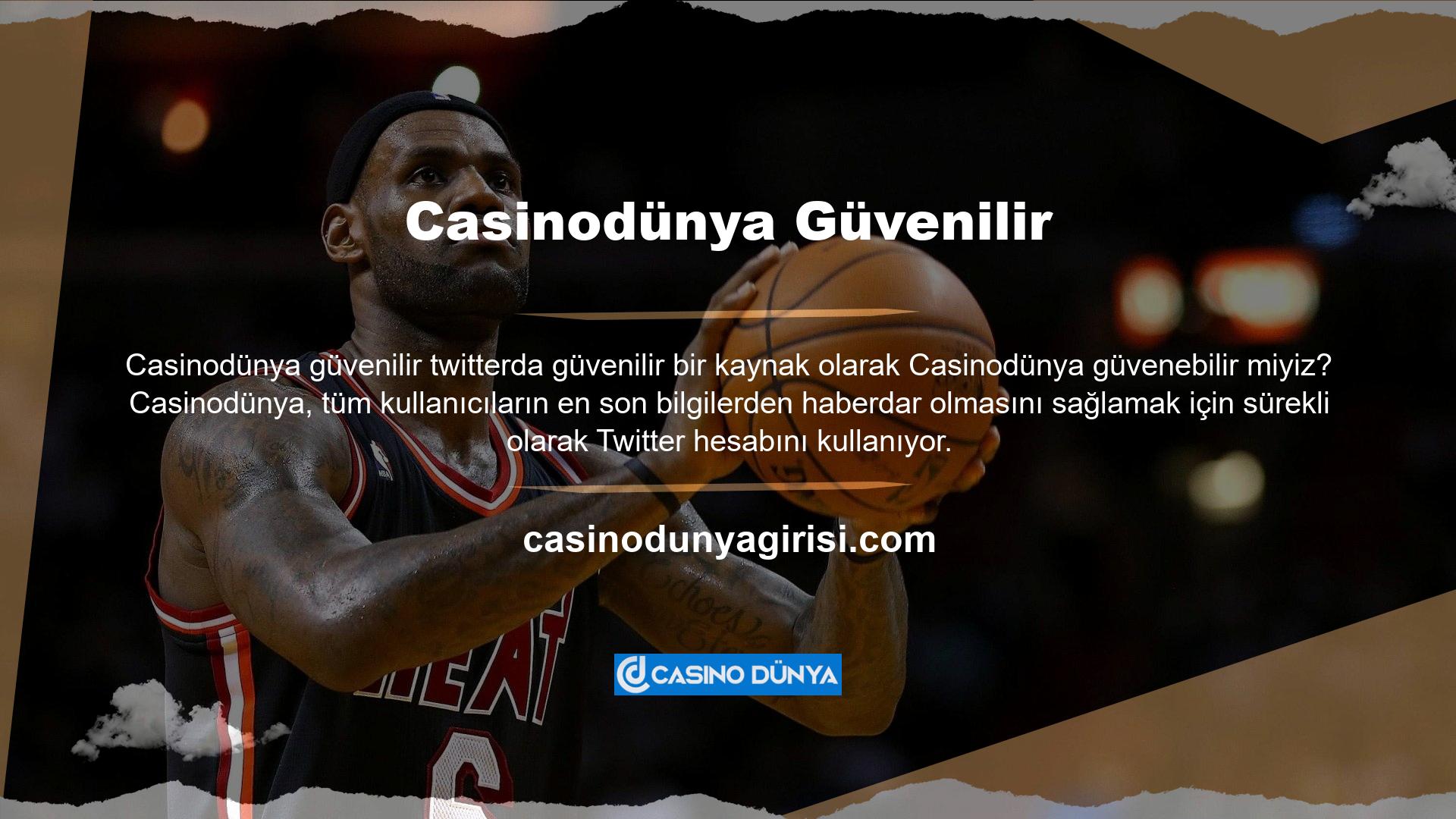 Twitter hesabı Casinodünya olarak biliniyor ve düzenli olarak Türk kullanıcılarla güncellemeler paylaşıyor