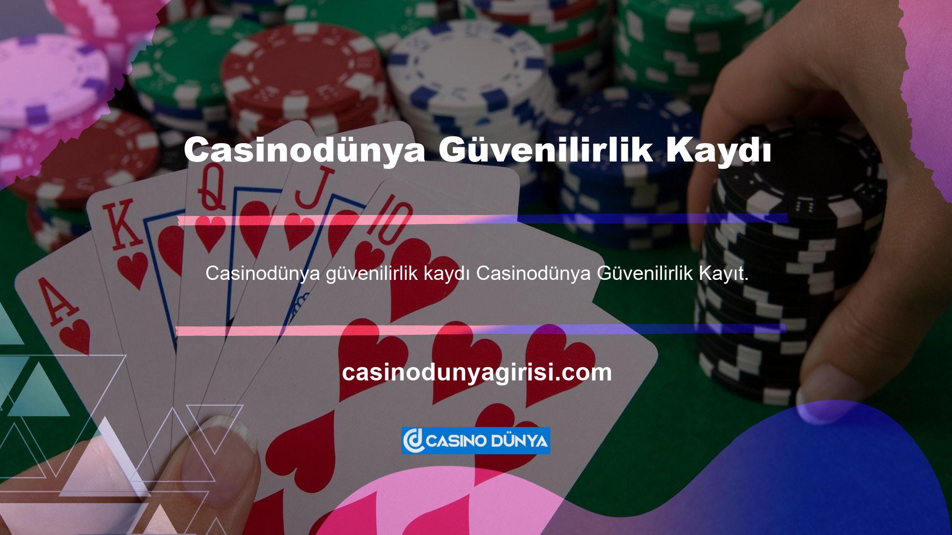 Casinodünya web sitesi uygulamalarını ve içeriğini kullanmak için önce web sitesinin gerektirdiği kayıt adımlarını tamamlamanız gerekir