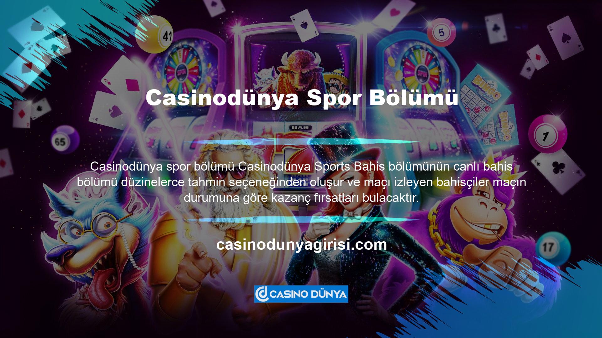 Casinodünya Live Casino Bölümü